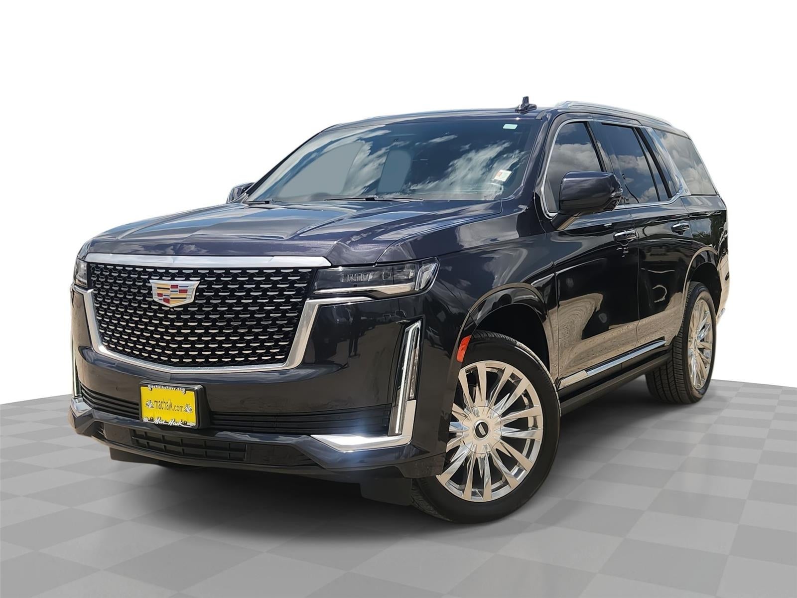 2022 Cadillac Escalade Premium Luxury in Galactic Gray Metallic — front three-quarter view