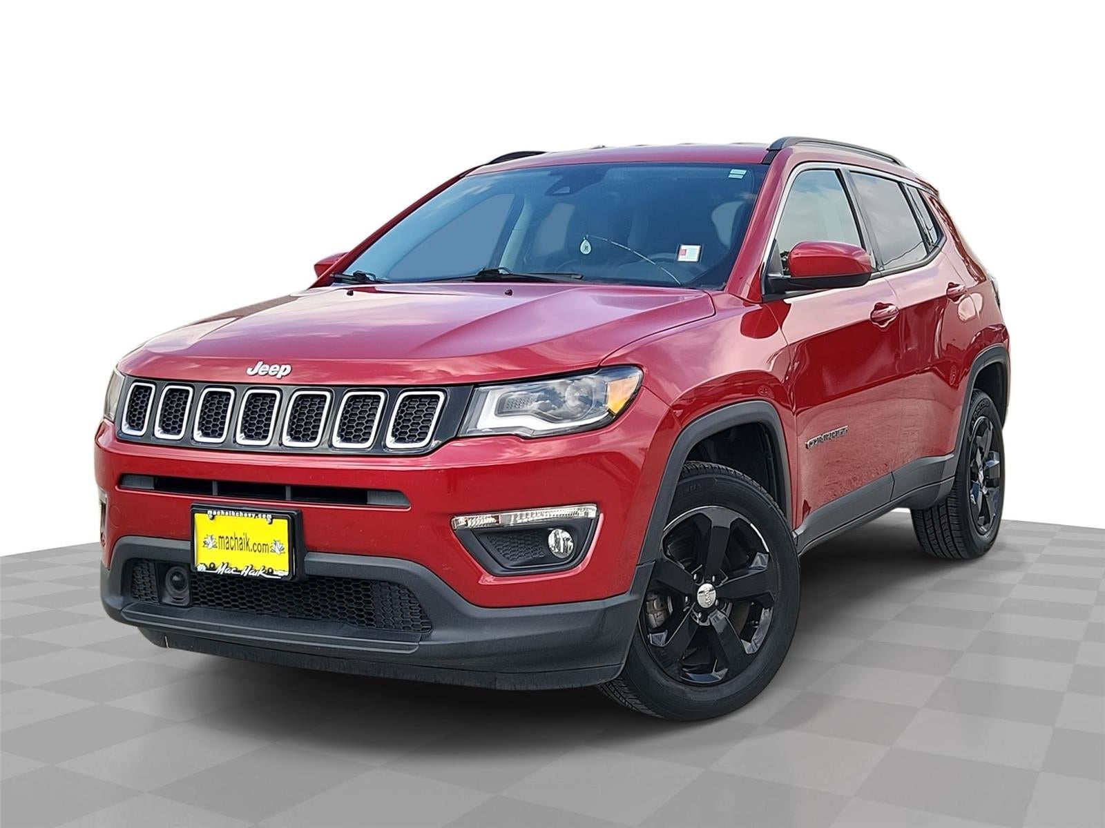 2018 Jeep Compass Latitude in Redline Pearlcoat — front three-quarter view