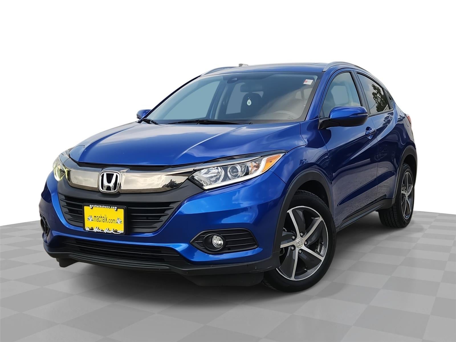 2022 Honda HR-V EX in Aegean Blue Metallic — front three-quarter view