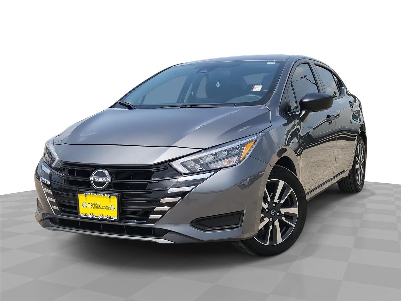 2025 Nissan Versa S in Gun Metallic — front three-quarter view