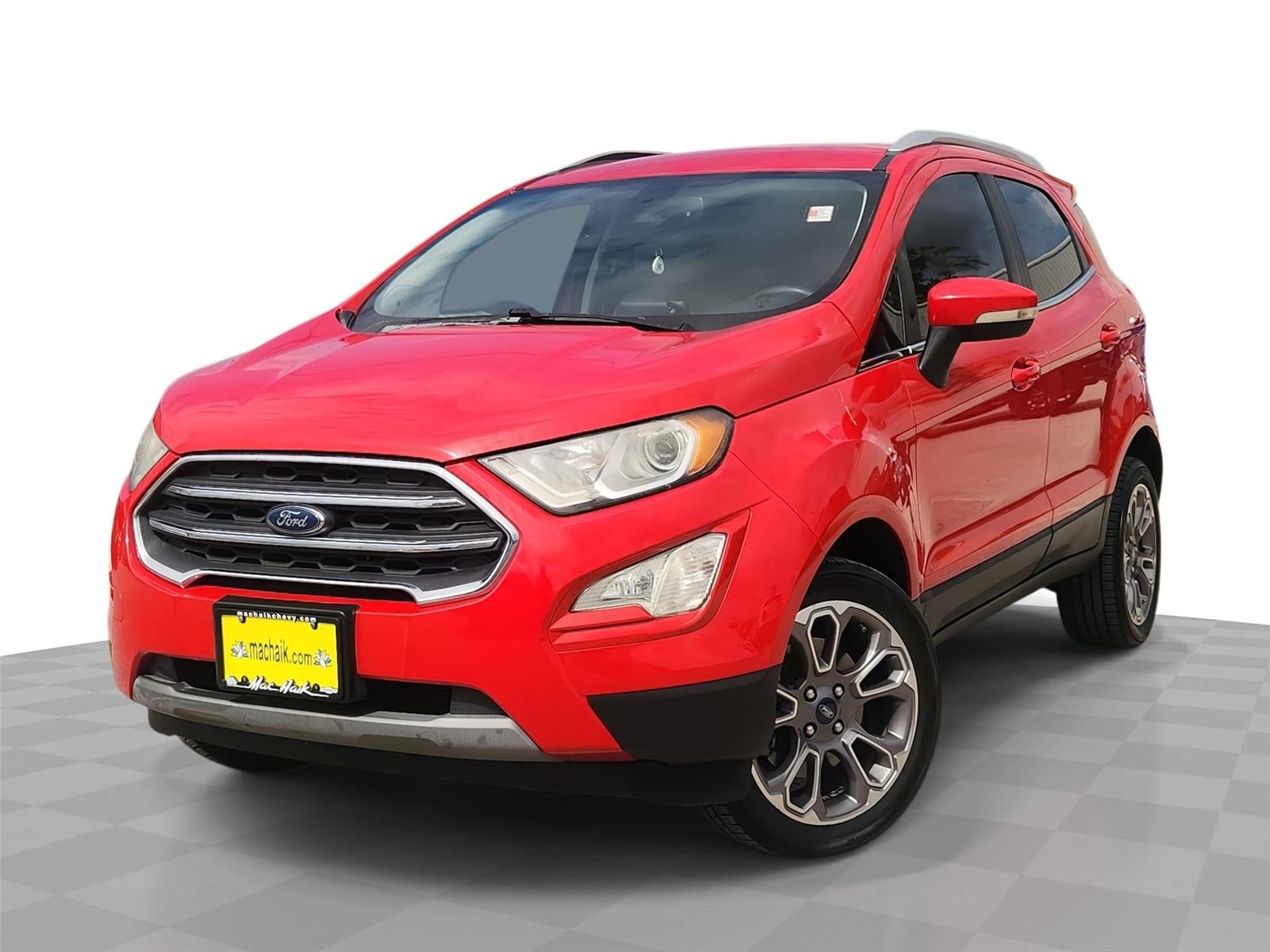 2020 Ford EcoSport Titanium in Race Red — front three-quarter view