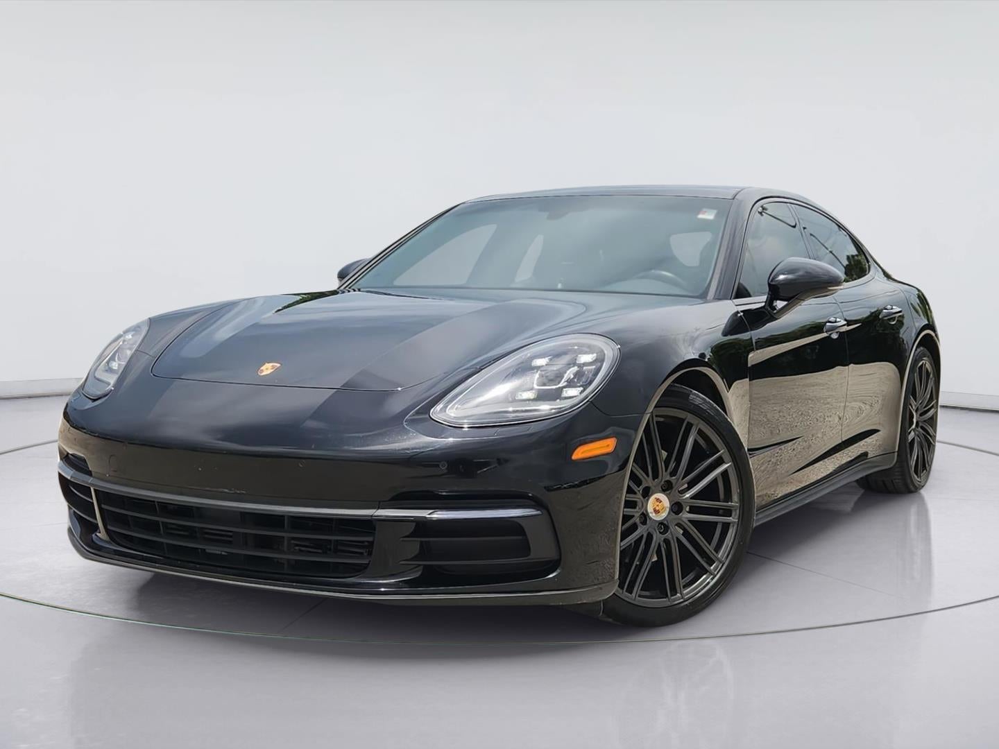2018 Porsche Panamera 4 in Black — front three-quarter view