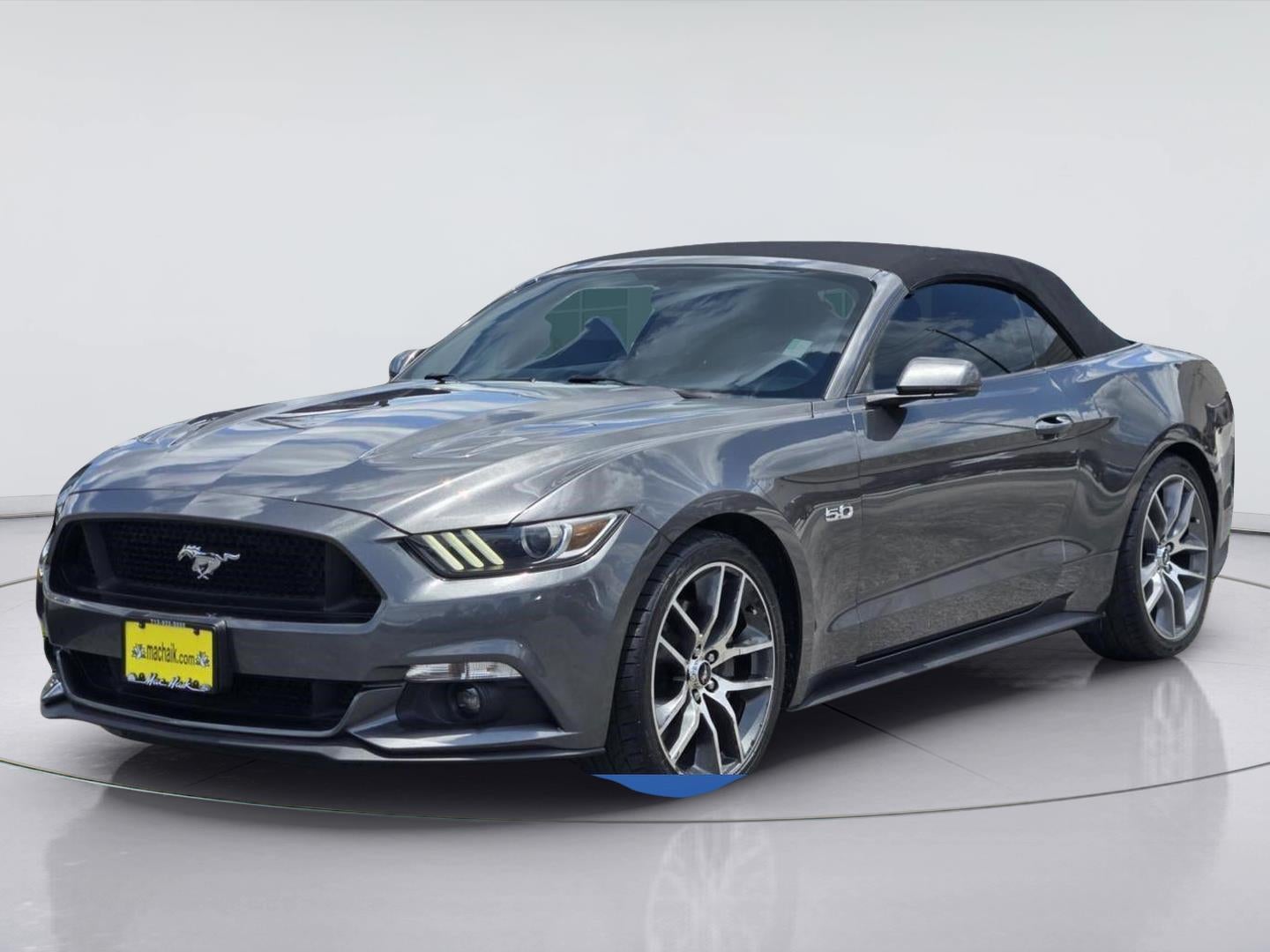 2016 Ford Mustang GT Premium in Magnetic — front three-quarter view