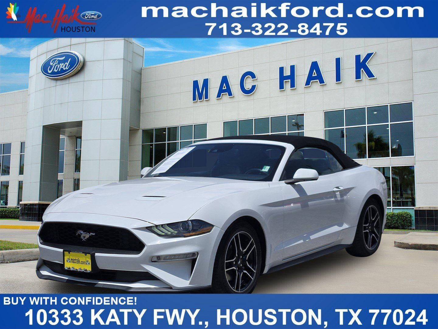 2021 Ford Mustang EcoBoost Premium in Oxford White — front three-quarter view