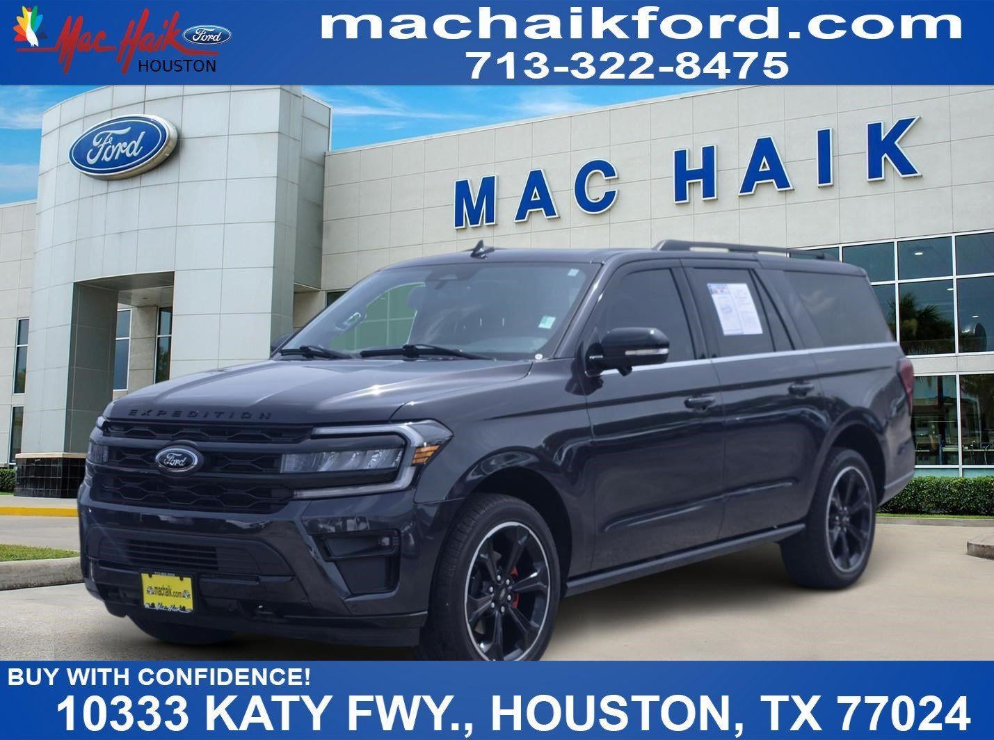 2024 Ford Expedition Max Limited in Dark Matter Gray — front three-quarter view