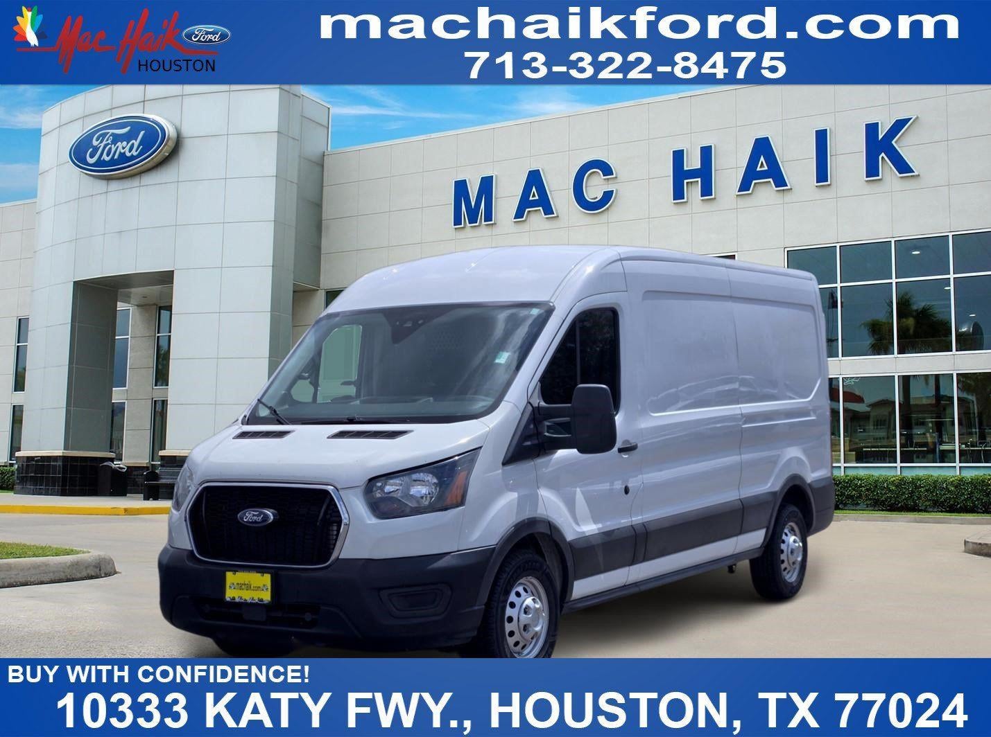 2023 Ford Transit 350 in Oxford White — front three-quarter view