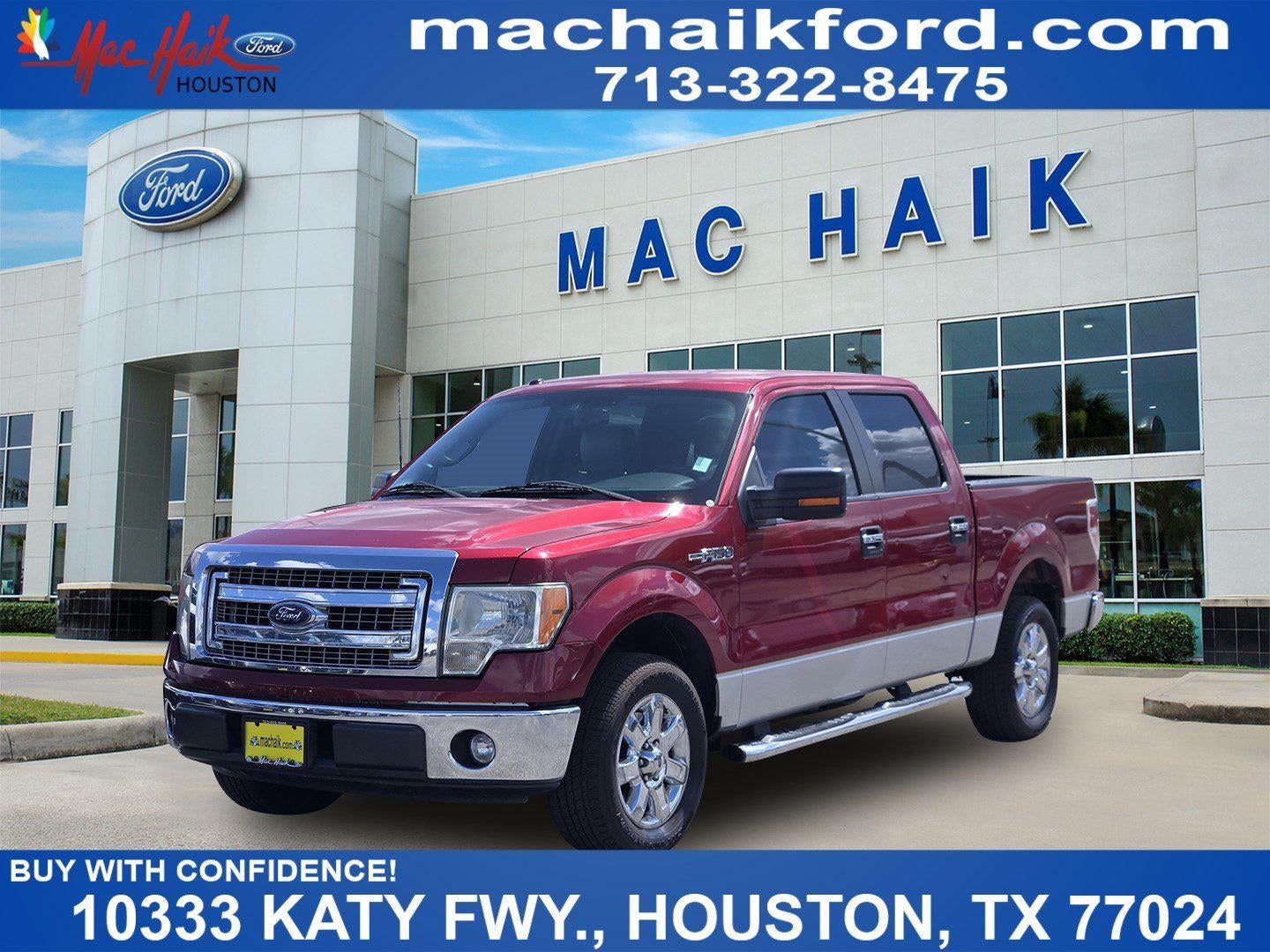2013 Ford F-150 XLT in Red — front three-quarter view