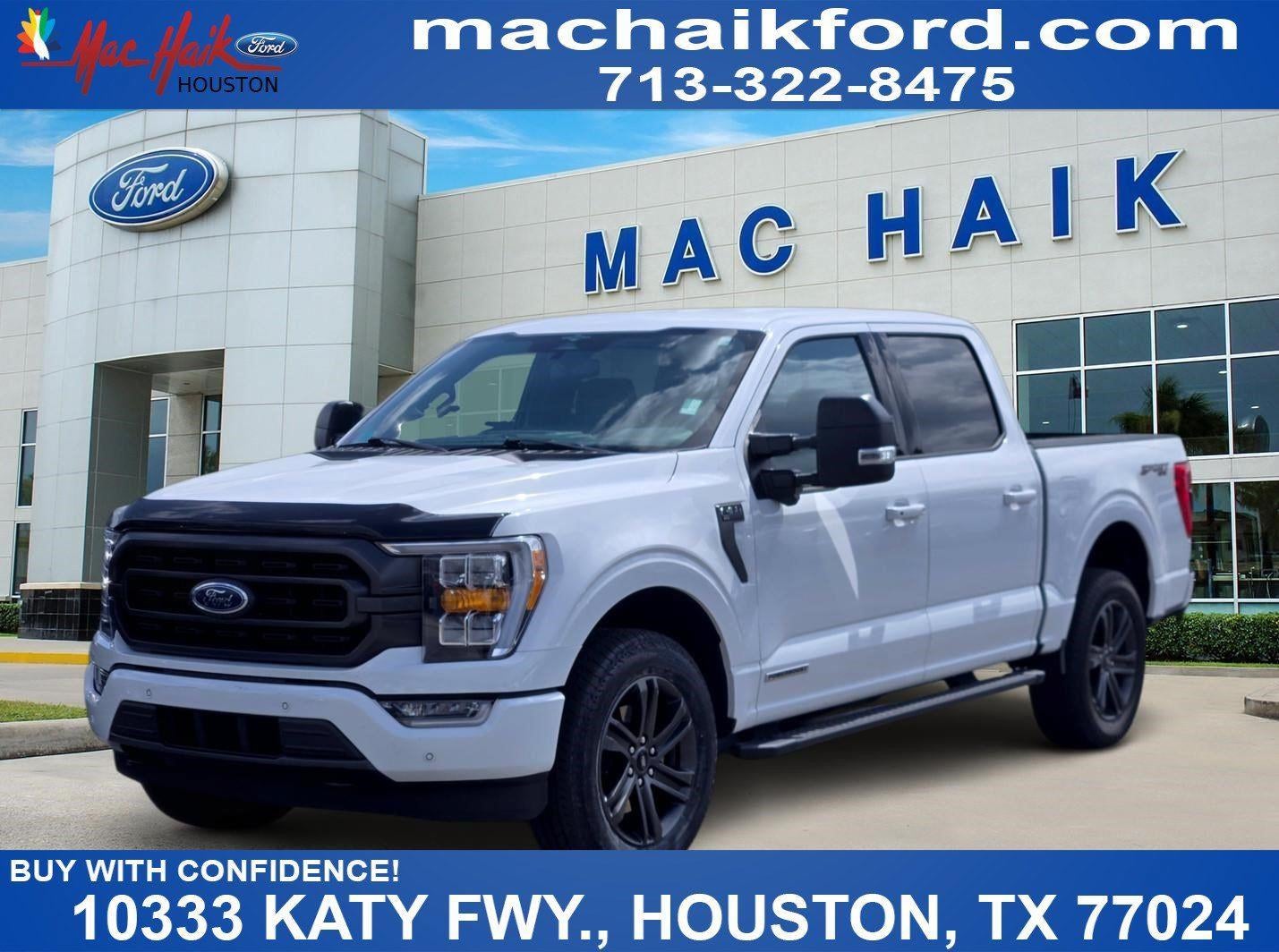 2023 Ford F-150 XLT in Oxford White — front three-quarter view