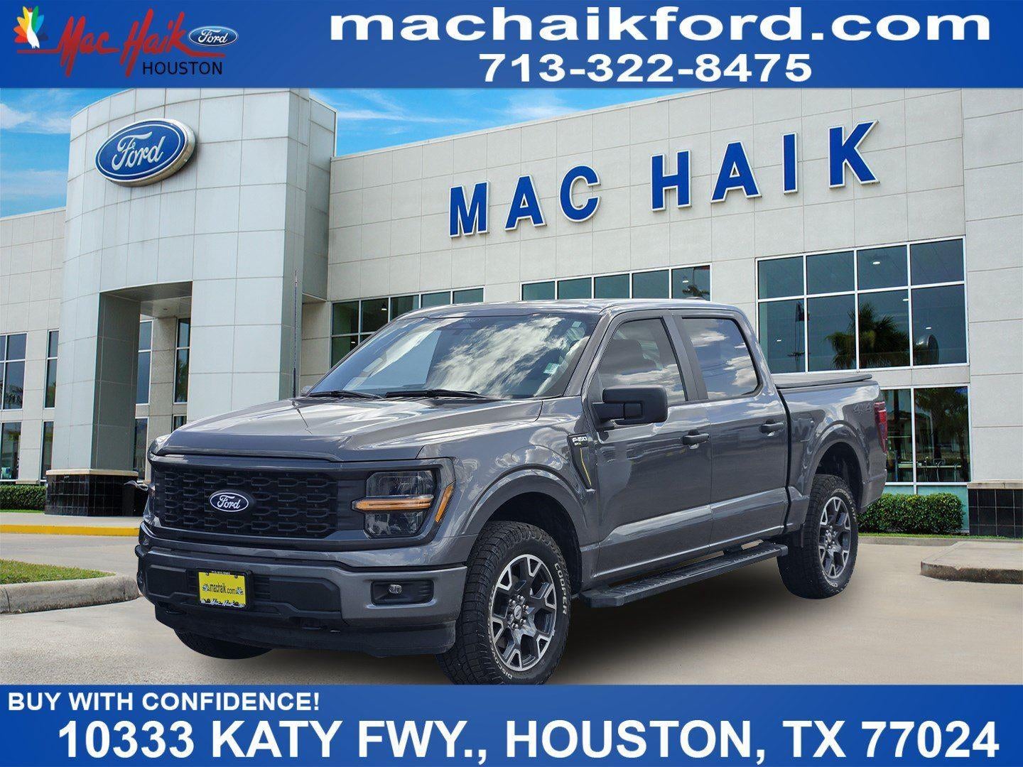 2024 Ford F-150 STX in Carbonized Gray — front three-quarter view