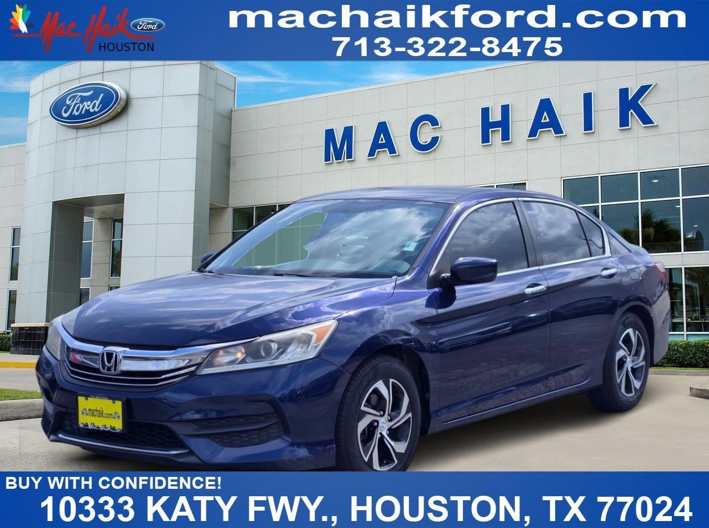 2017 Honda Accord Sedan LX in Obsidian Blue Pearl — front three-quarter view
