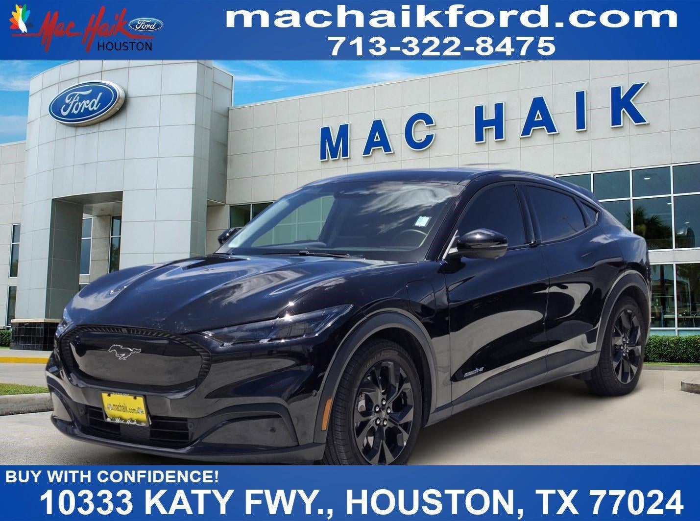 2024 Ford Mustang Mach-E Select in Shadow Black — front three-quarter view