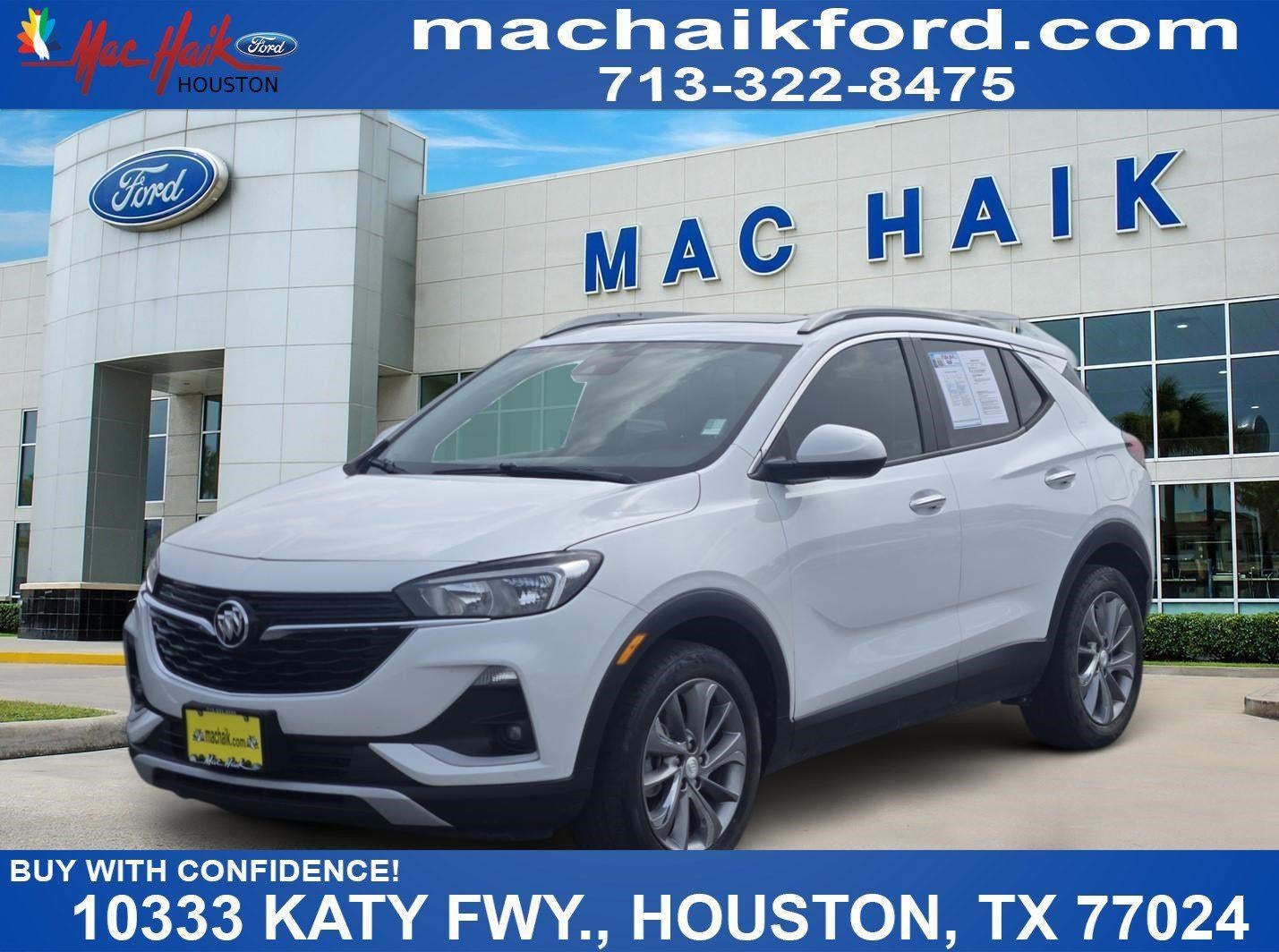 2021 Buick Encore GX Select in Summit White — front three-quarter view