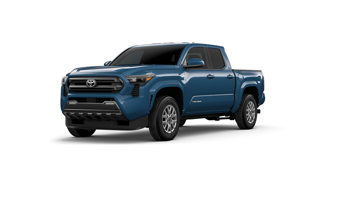 2026 Toyota Tacoma SR5 in Heritage Blue — front three-quarter view