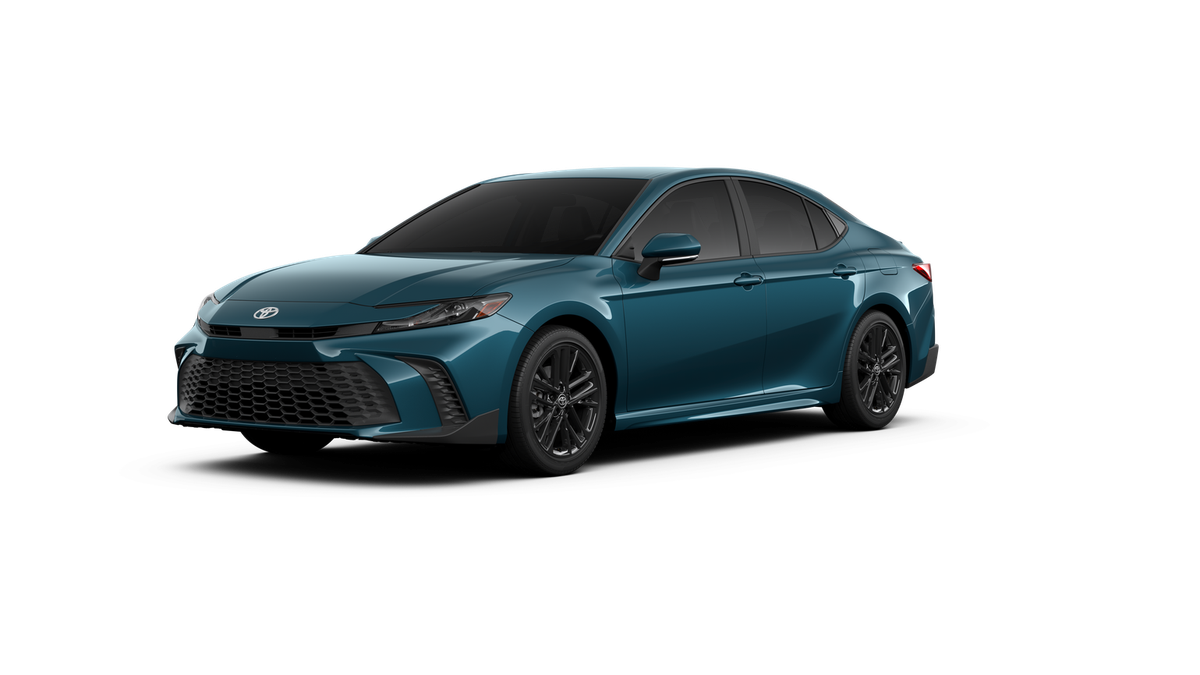 2026 Toyota Camry SE in Ocean Gem — front three-quarter view