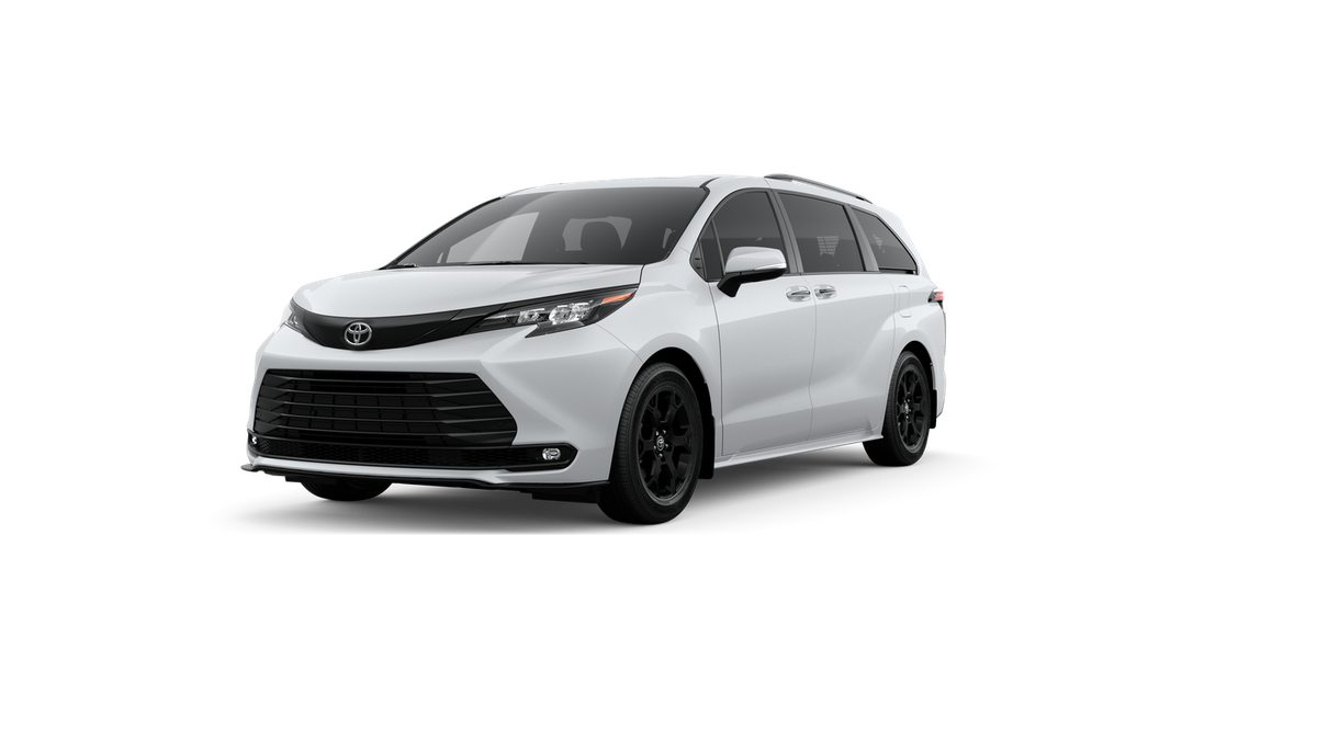 2026 Toyota Sienna Woodland Edition in Ice Cap — front three-quarter view