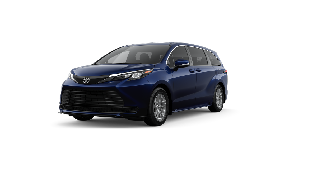 2026 Toyota Sienna LE in Blueprint — front three-quarter view
