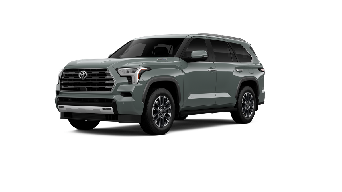 2026 Toyota Sequoia Limited in Lunar Rock — front three-quarter view