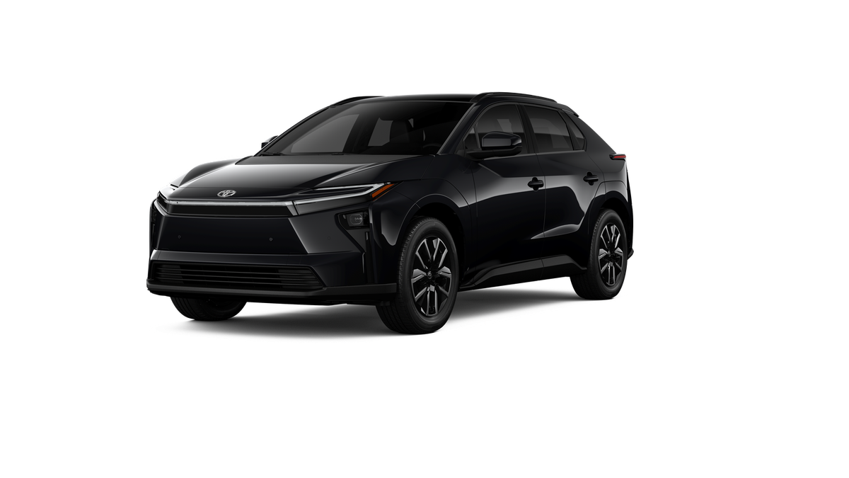 2026 Toyota bZ XLE in Midnight Black Metallic — front three-quarter view