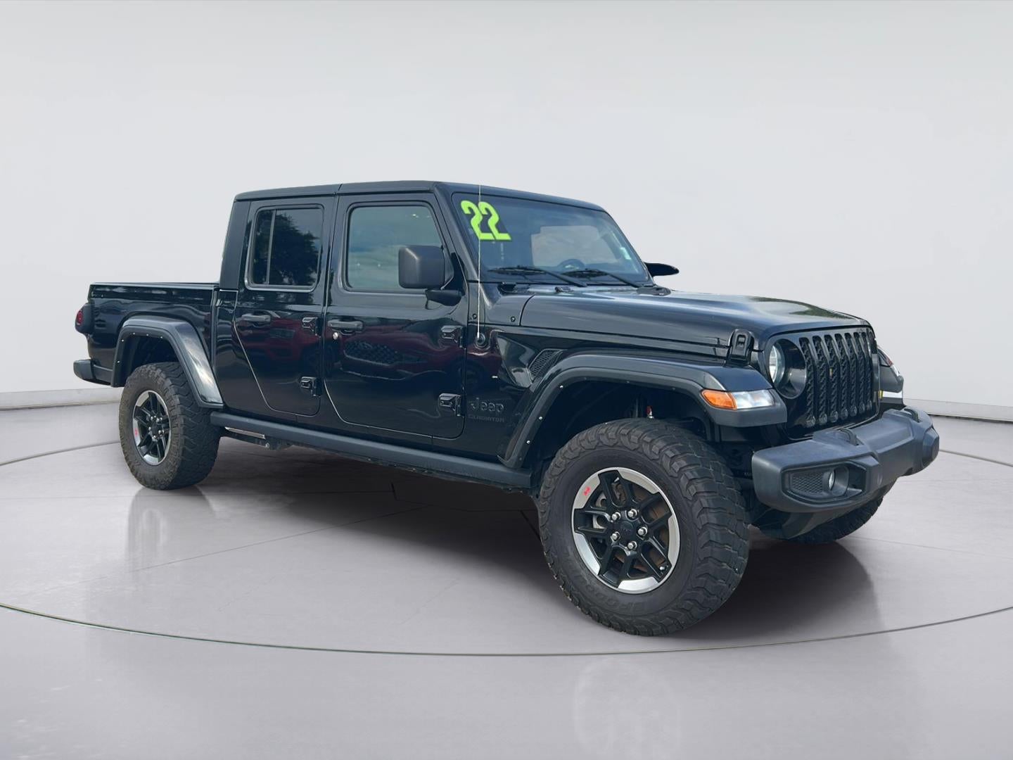 2022 Jeep Gladiator Altitude in Black Clearcoat — front three-quarter view