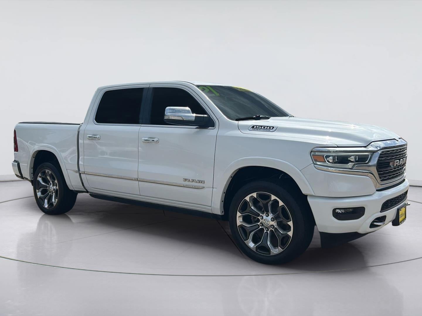 2021 RAM 1500 Limited in Bright White Clearcoat — front three-quarter view
