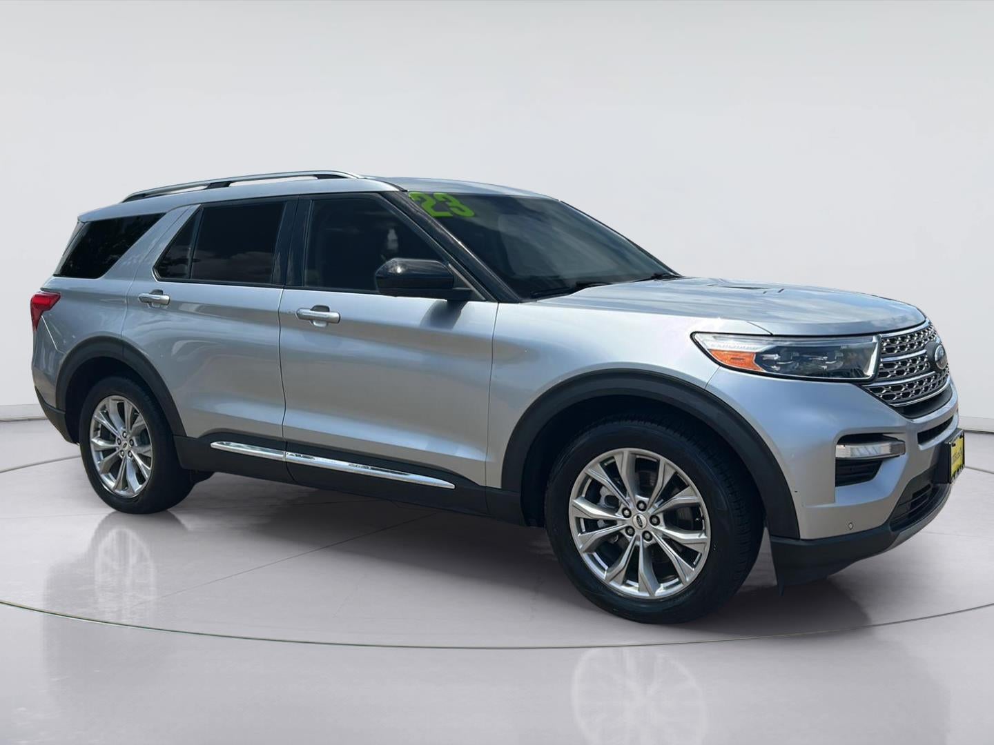 2023 Ford EXPLORER LIMI in Iconic Silver — front three-quarter view
