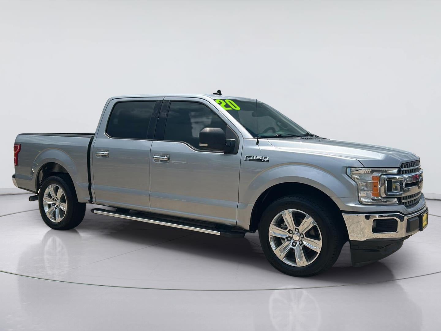 2020 Ford F-150 XLT in Iconic Silver — front three-quarter view
