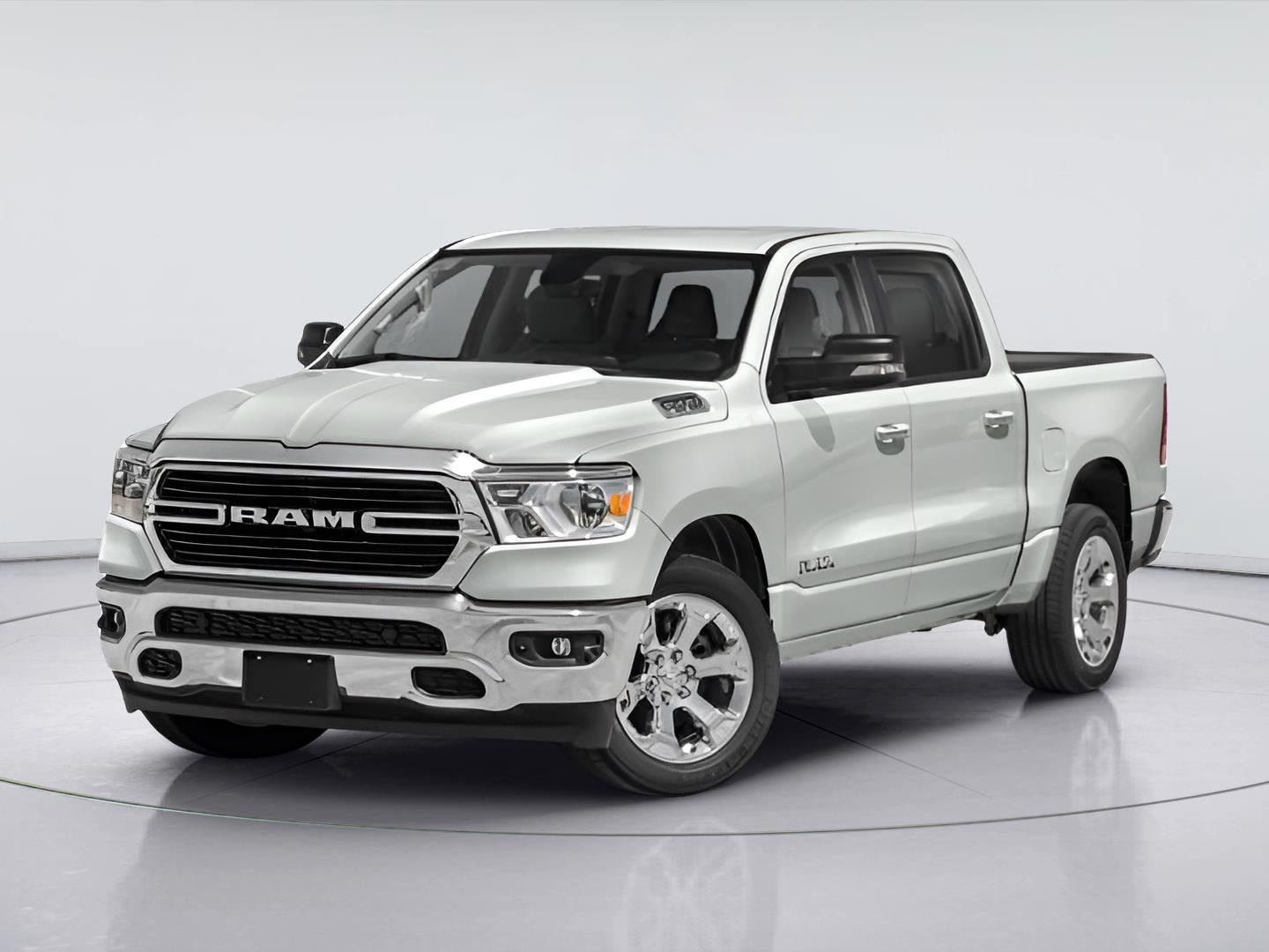 2021 RAM 1500 Big Horn in Diamond Black Crystal Pearlcoat — front three-quarter view