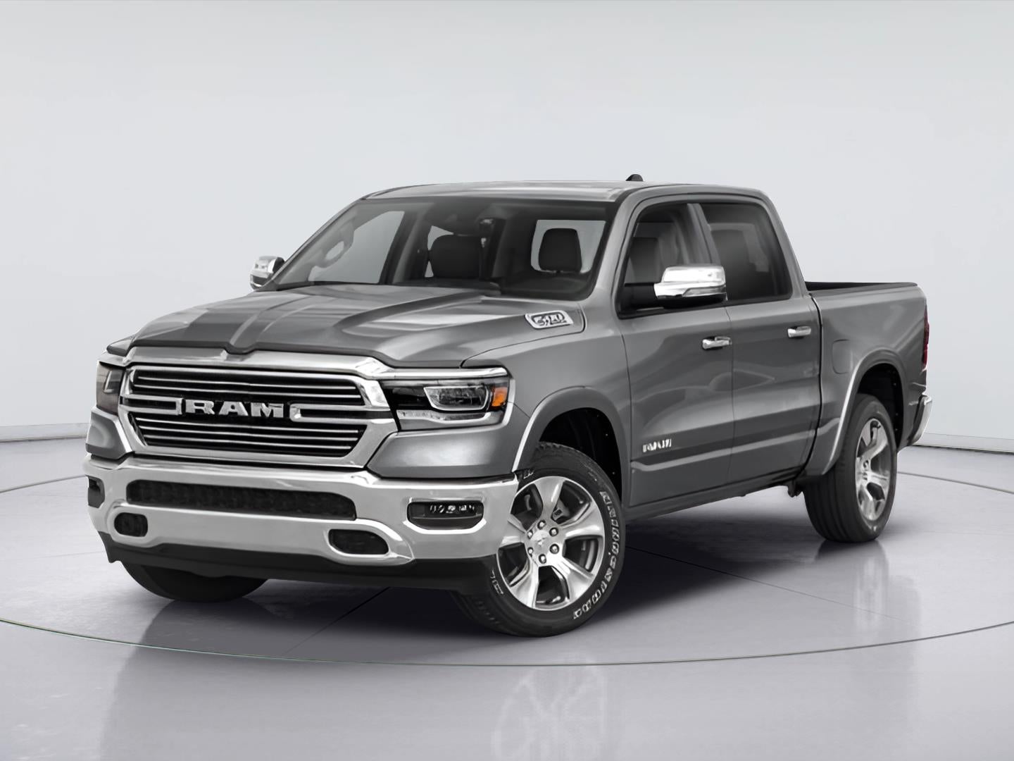 2022 RAM 1500 Laramie in Delmonico Red Pearlcoat — front three-quarter view