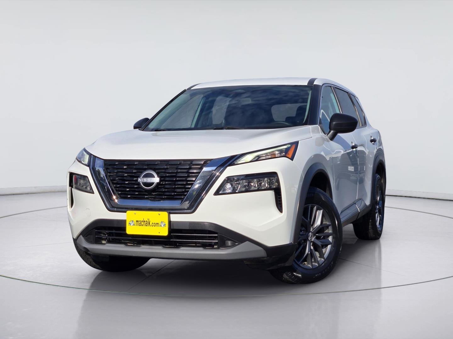 2022 Nissan Rogue S in Glacier White — front three-quarter view