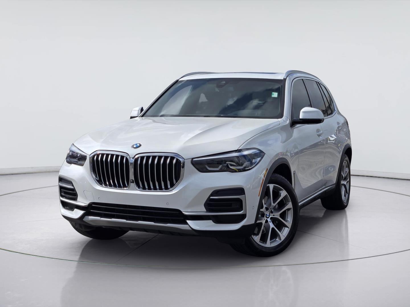 2023 BMW X5 xDrive40i in Mineral White Metallic — front three-quarter view