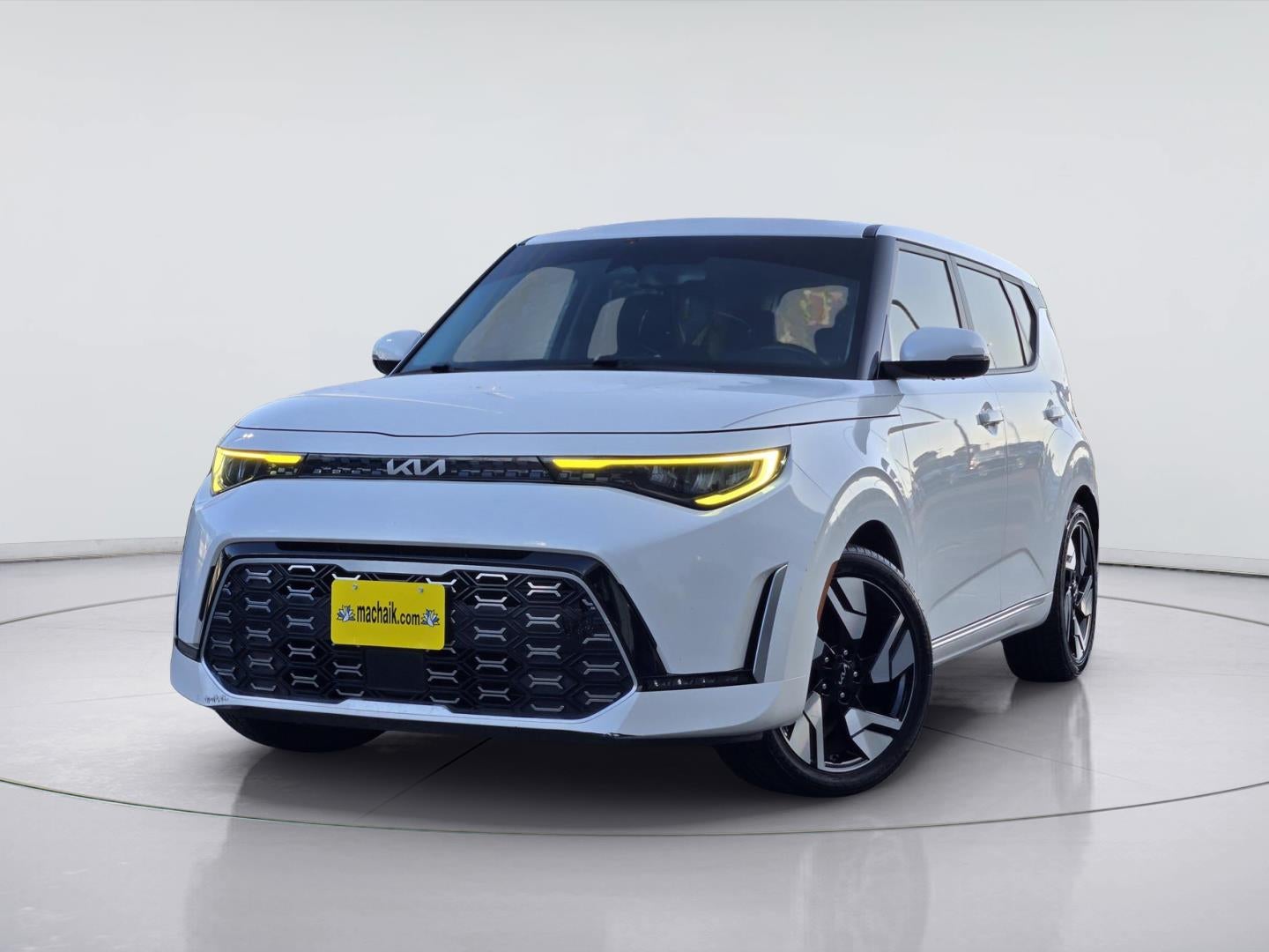 2023 Kia Soul GT-Line in Snow White Pearl — front three-quarter view