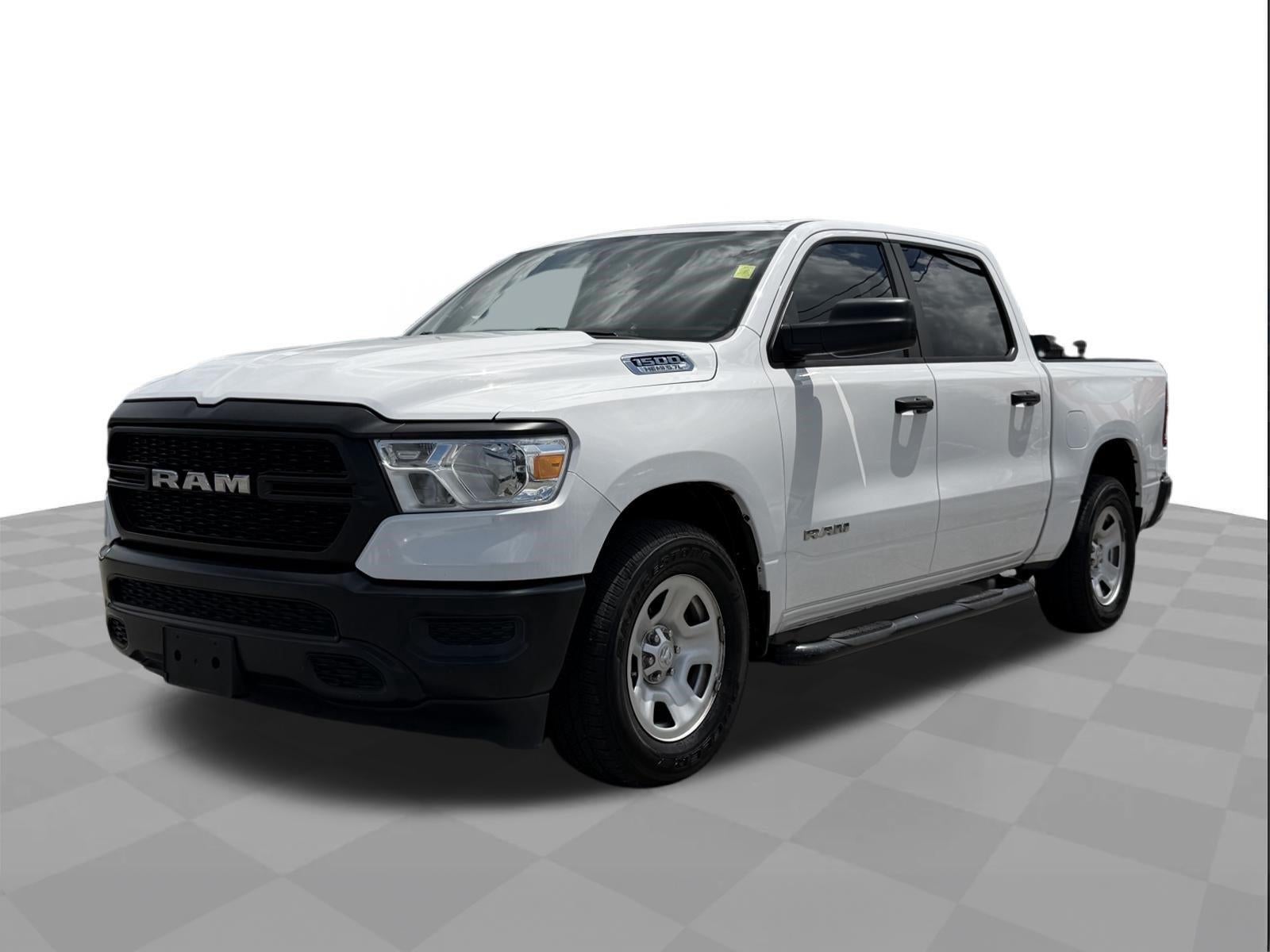 2022 RAM 1500 Tradesman in Bright White Clearcoat — front three-quarter view