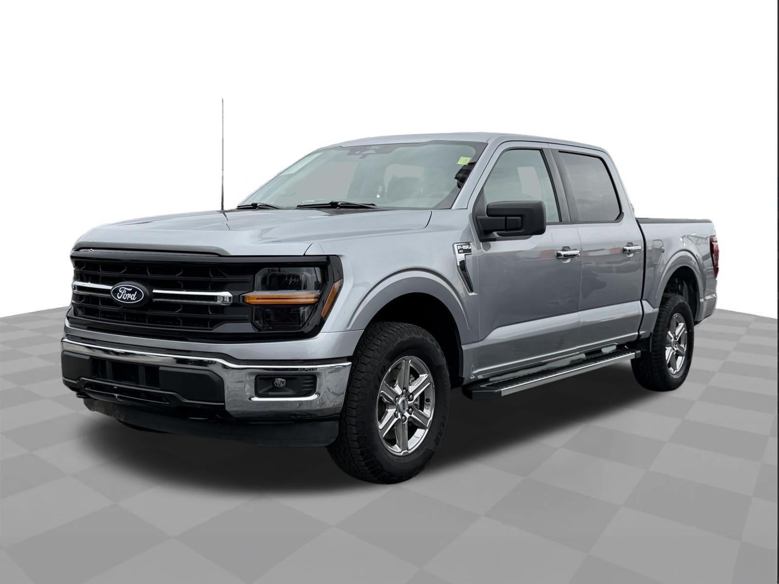 2025 Ford F-150 XLT in Iconic Silver — front three-quarter view