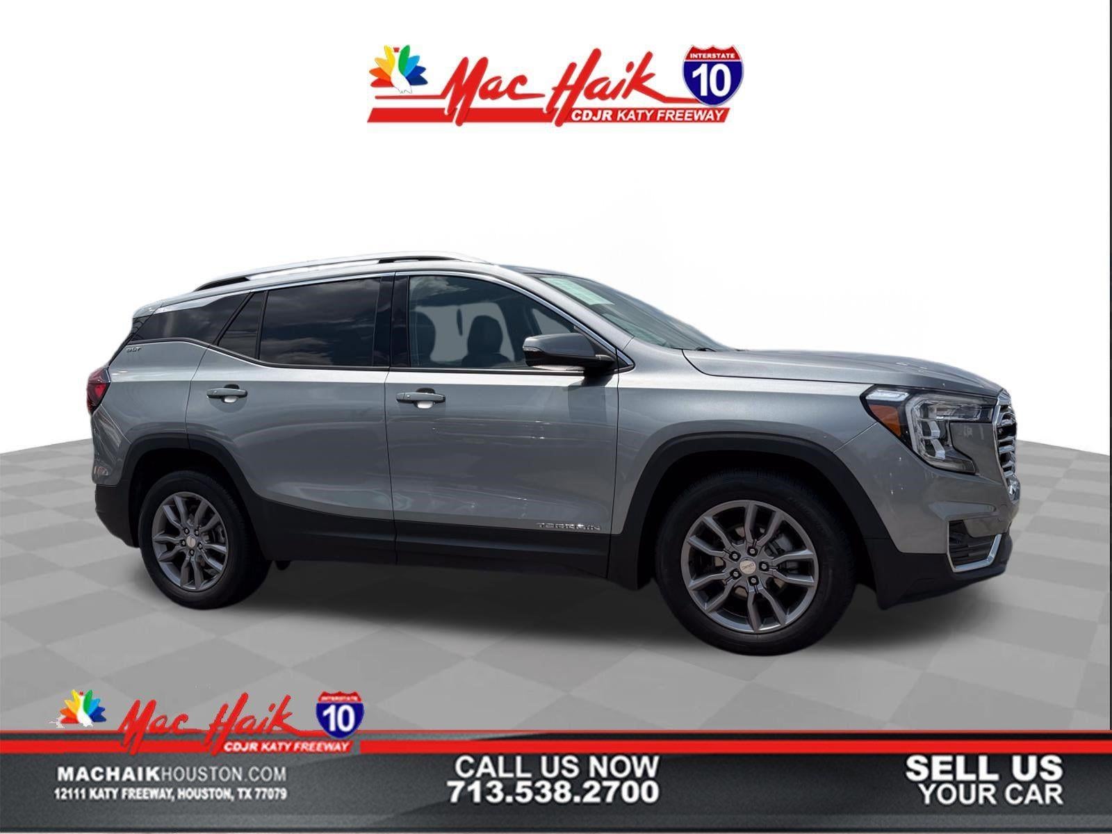 2024 GMC TERRAIN SLT in Sterling Metallic — front three-quarter view