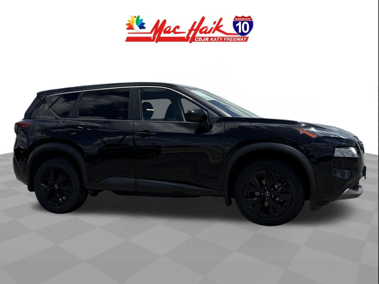 2023 Nissan Rogue SV in Super Black — front three-quarter view